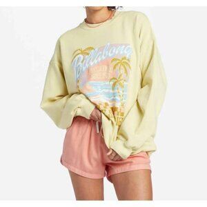 Billabong Ride In Oversized Crew Sweatshirt in Sunspell Yellow Size Medium